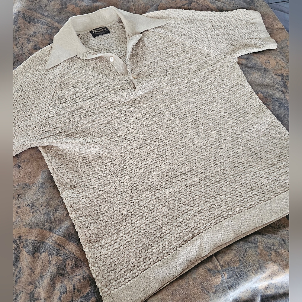 VTG 60s 70s Coleseta Textured Shirt Dagger Disco Collar Sz. Large Sopranos